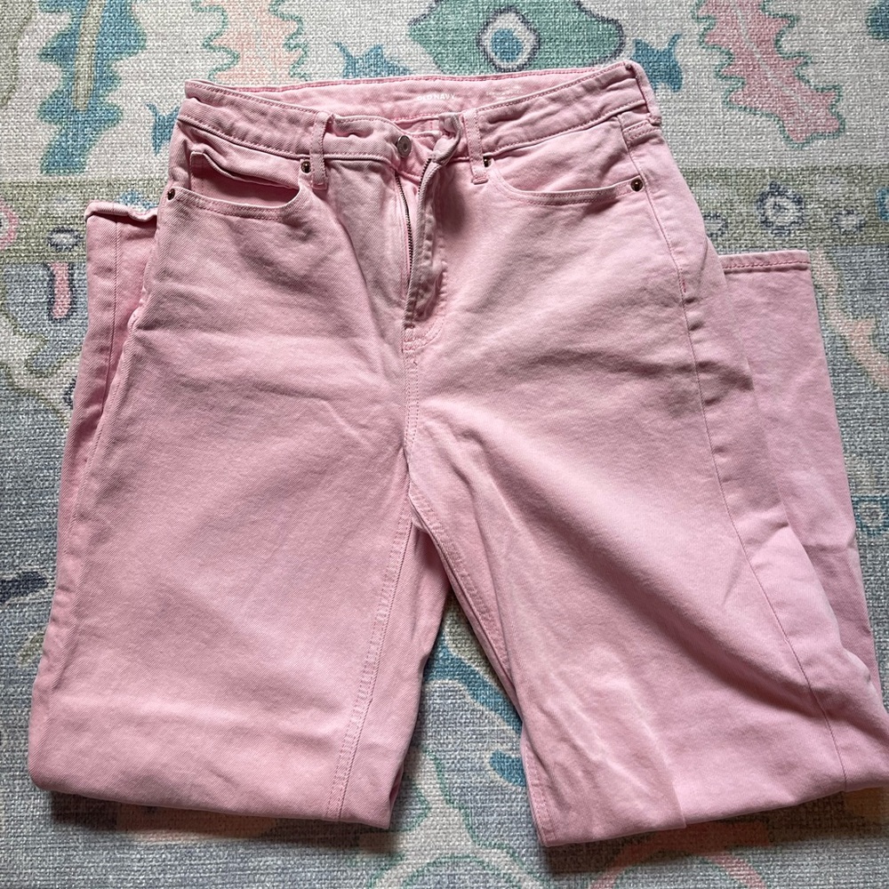 Old Navy Women's Straight Leg Jeans in Pink